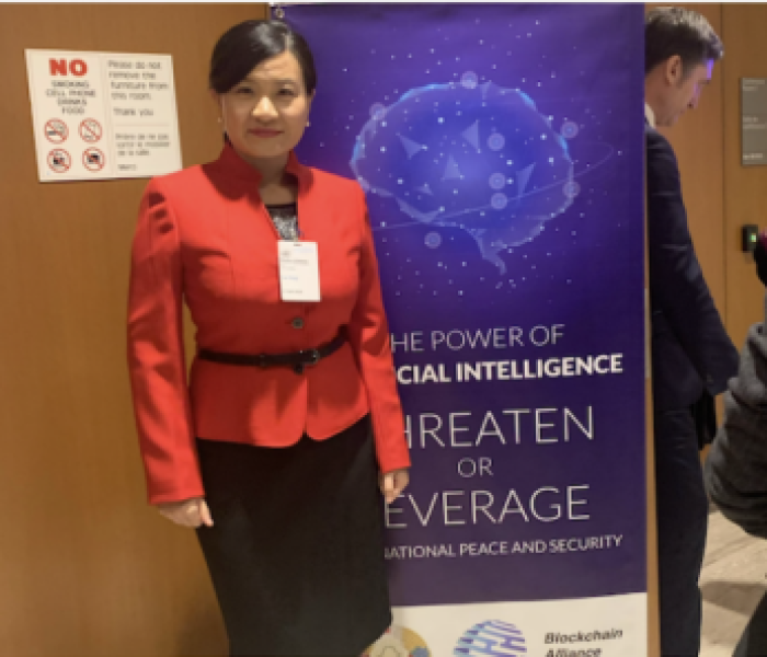 At the United Nations Artificial Intelligence Conference — contributing to global conversations on responsible AI development